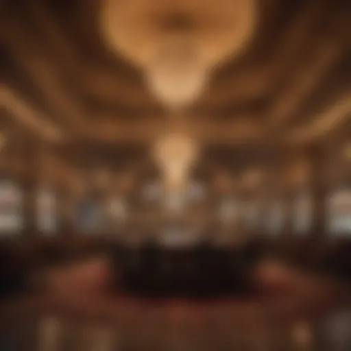 Elegant Casino Interior with Ornate Chandeliers