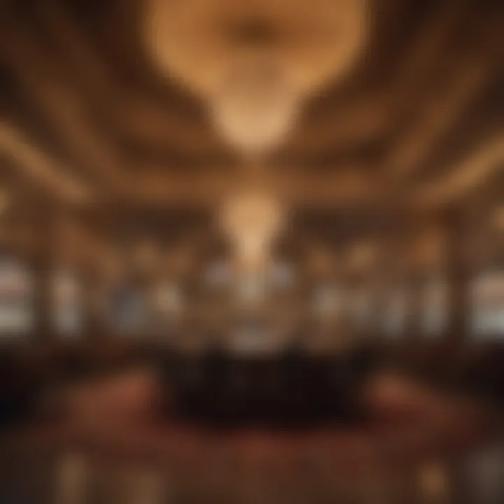 Elegant Casino Interior with Ornate Chandeliers