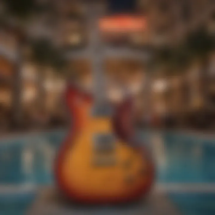 Guitar-shaped pool at Hard Rock Casino