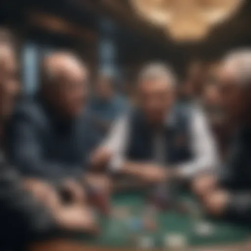 Legendary poker players celebrating their achievements