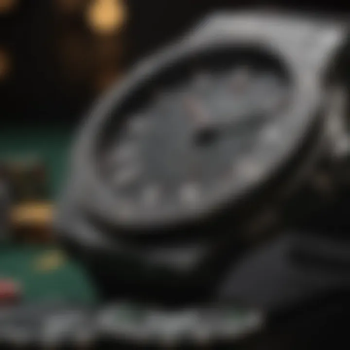 The Hublot Poker Watch displayed with poker chips and cards, symbolizing its connection to the gaming world