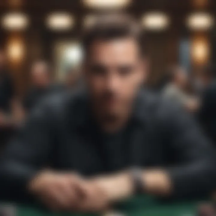 Poker Player with Intense Focus