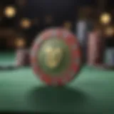 Elegant Casino Chips on Green Velvet Table