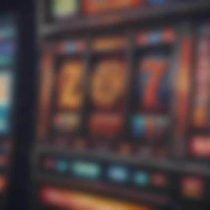 Detailed view of the Jackpot Block Party slot machine's colorful interface