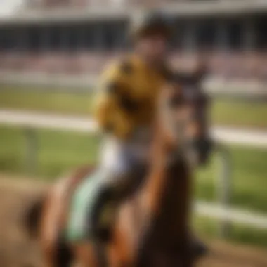 Jockey and Thoroughbred in Preakness Race