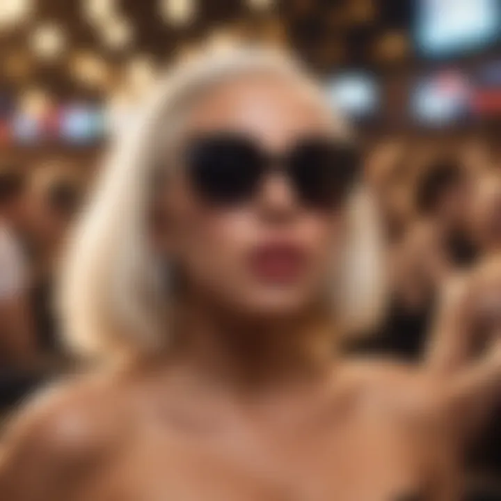 Illustration showcasing the diverse audience at Lady Gaga's Vegas shows