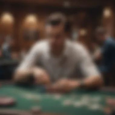 Strategic Poker Player Analyzing Opponents' Moves