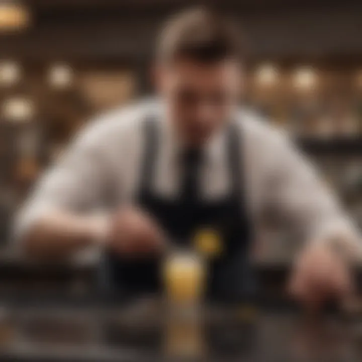 Bartender crafting a creative drink