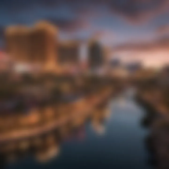 Las Vegas skyline with Colorado River in the background