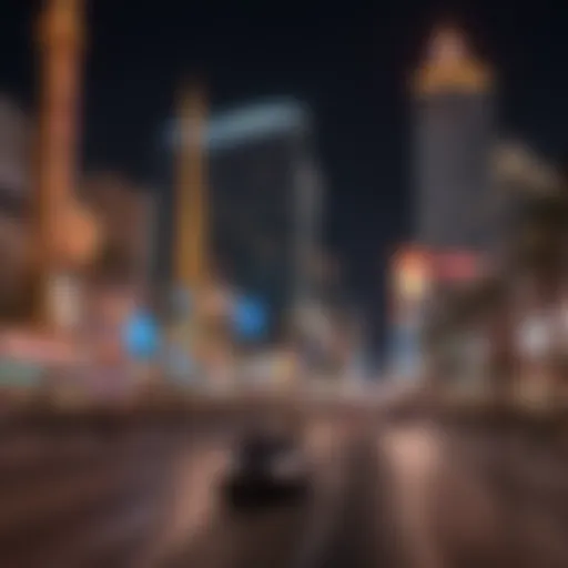 Illuminated Las Vegas Strip skyline at night