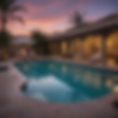 Elegant Poolside Retreat at Dusk