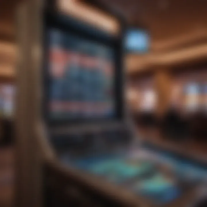 Close-up of a high-tech betting terminal featuring innovative touchscreen technology.