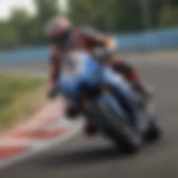 MotoGP racer leaning into a sharp turn