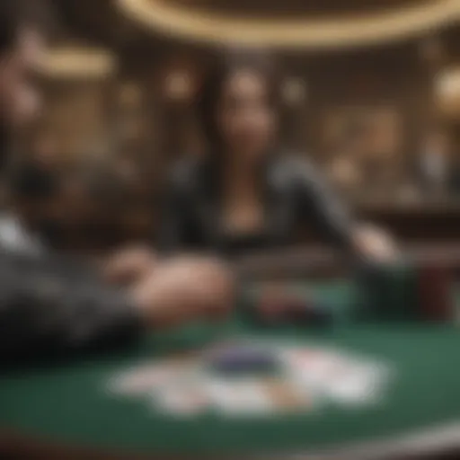 Virtual poker table with animated chips