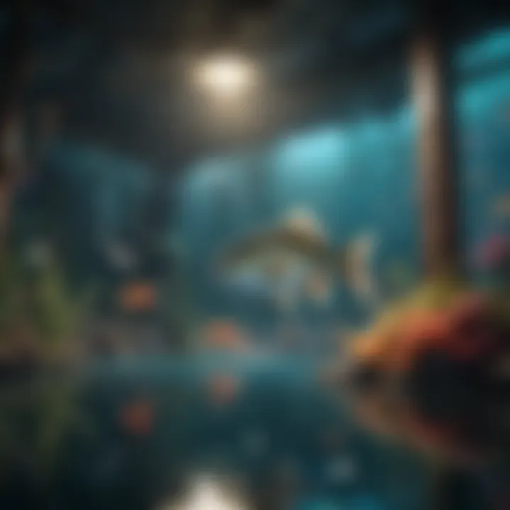 Colorful underwater scene depicting a virtual fishing game