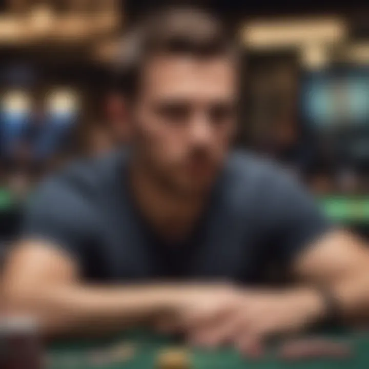 Online Poker Player's Concentrated Gaze