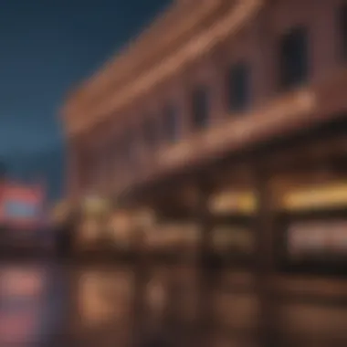 Pittsburgh Casino Exterior at Dusk with Glowing Lights