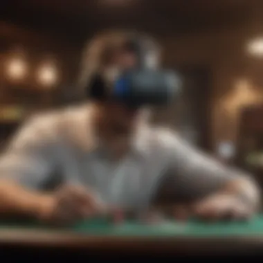 An animated representation of virtual reality technology enhancing the betting process.