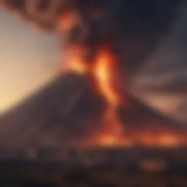 Volcano erupting with dramatic flair