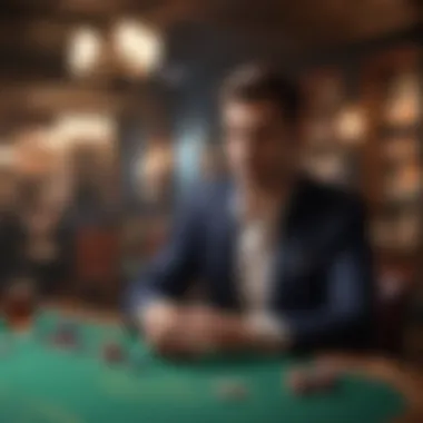 Exciting Gaming Experience in Style Gamer engaged in an exciting game at a stylish table in the speakeasy