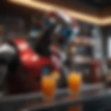 Custom Beverage Experience with Robotic Mixologists Robotic mixologist enhancing gaming experience with custom drinks