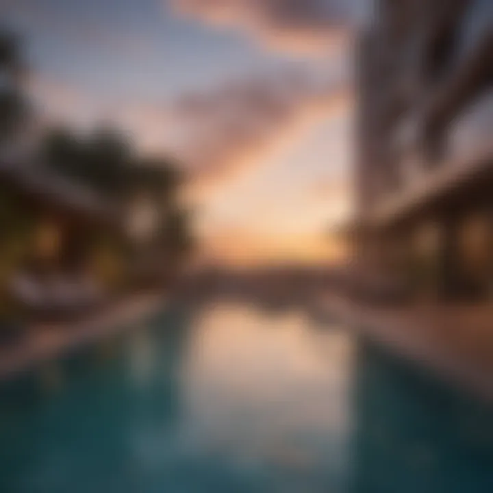 Rooftop Pool Oasis at Sunset