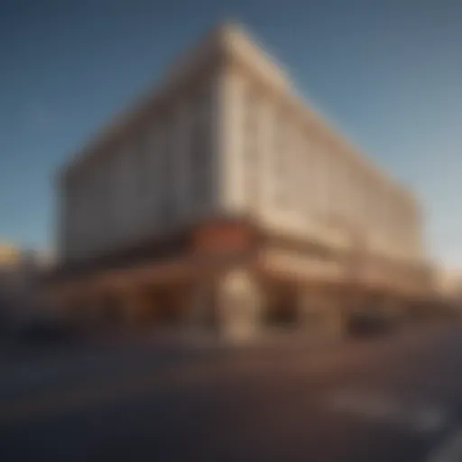 Exterior view of Sands Regency Hotel showcasing its distinctive architecture