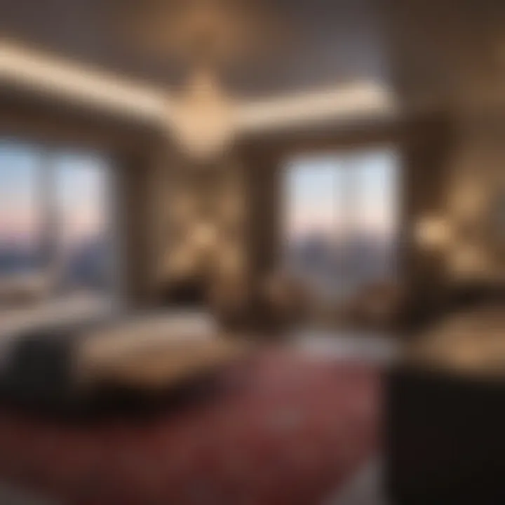 Luxurious suite with panoramic city views