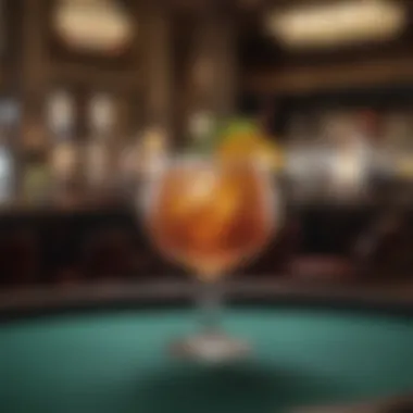 Sophisticated cocktail on casino table