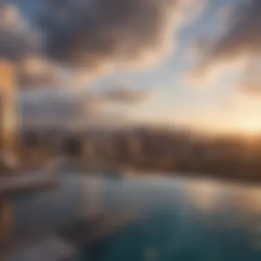 Sparkling infinity pool overlooking the Las Vegas skyline