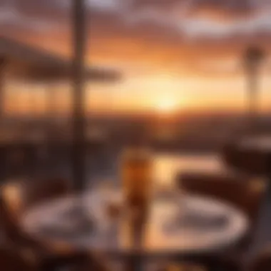 Sunset Splendor Spectacular sunset view from a stylish dining venue