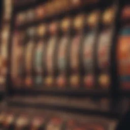 Close-up of a penny slot machine showcasing vibrant symbols and lights