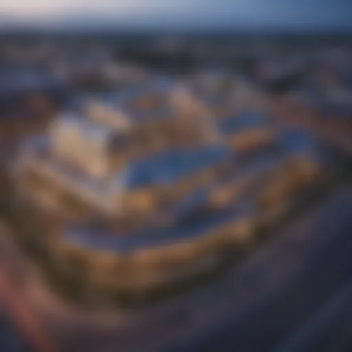 Aerial view of The Landing Casino showcasing its architectural design.