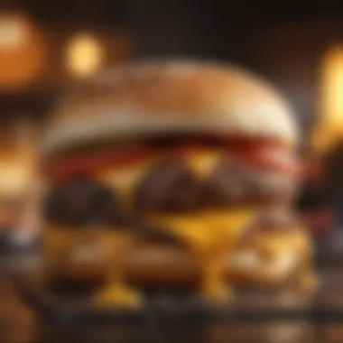 Juicy Cheeseburger Delight Juicy cheeseburger with melted cheese and a perfectly toasted bun