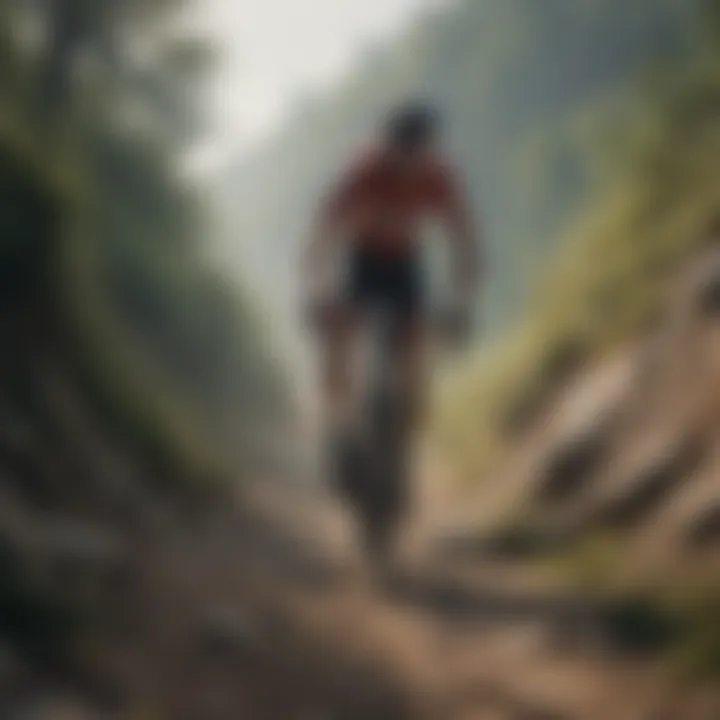 Cyclists tackling a steep climb