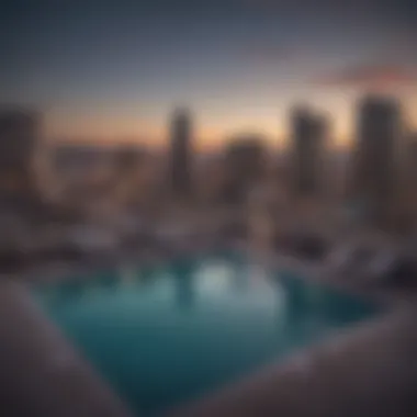 Rooftop Pool with Skyline View at Tranquil Heights