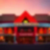 Exterior view of Twin Arrows Casino showcasing its vibrant entrance.