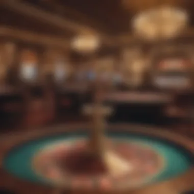 Elegant casino roulette table in luxury setting