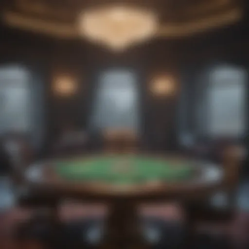 Elegant poker table in a luxurious setting