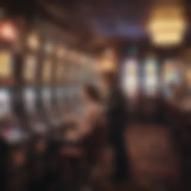 Passengers enjoying slot machines together on a cruise