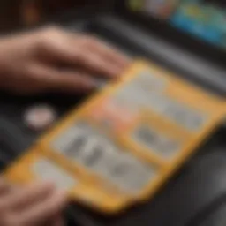 An individual scanning a lottery ticket with the Arkansas Lottery Scanner