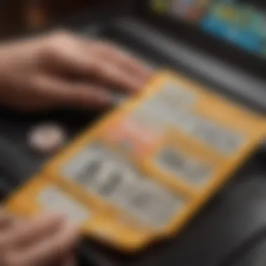 An individual scanning a lottery ticket with the Arkansas Lottery Scanner