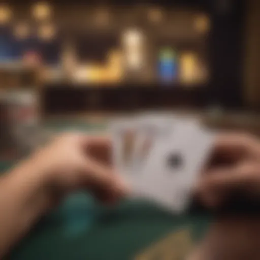 A close-up view of Casino card play showcasing key elements