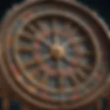 An ornate Wheel of Fortune machine highlighting its intricate design