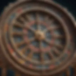 An ornate Wheel of Fortune machine highlighting its intricate design