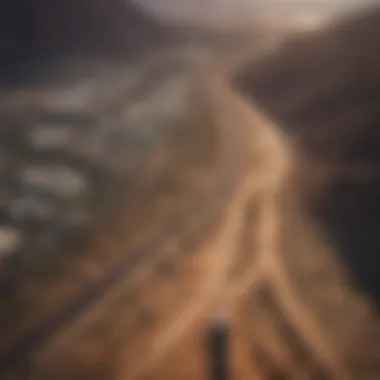 Breathtaking aerial view of Las Vegas desert landscape