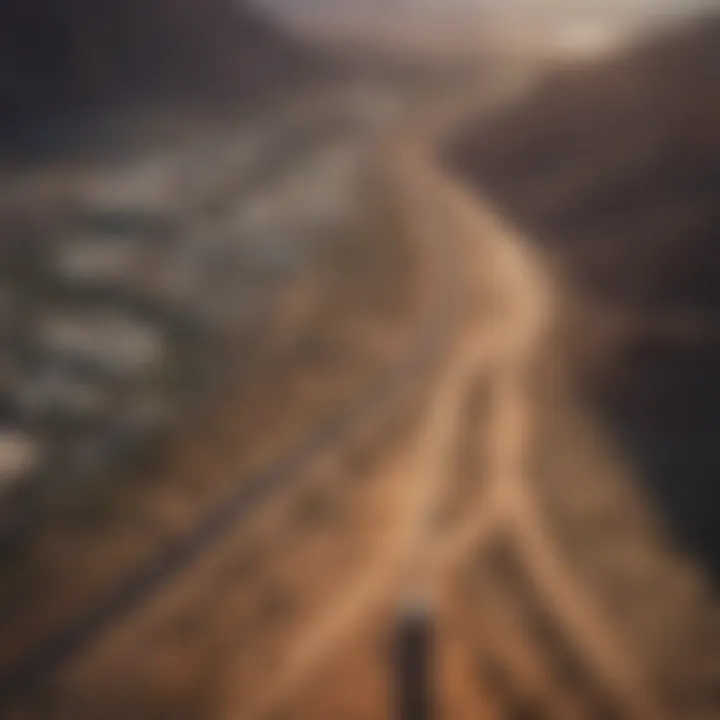 Breathtaking aerial view of Las Vegas desert landscape