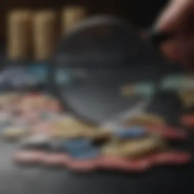 Magnifying Glass Focusing on a Pile of Bonus Chips