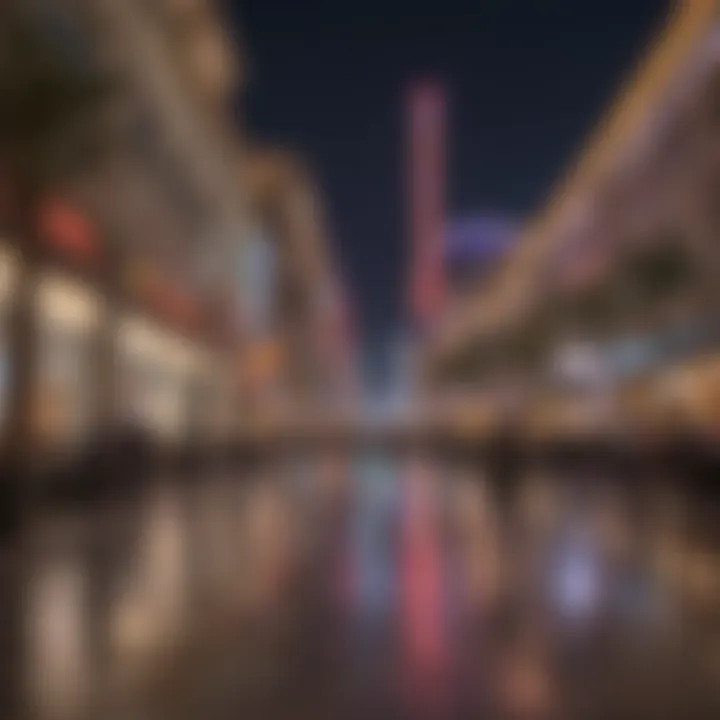 Vibrant atmosphere of the Linq Promenade in Las Vegas