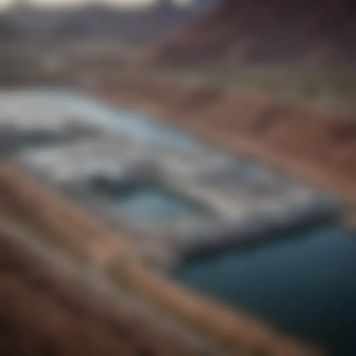 Water treatment plant along the Colorado River supplying Las Vegas